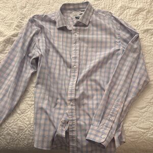 Old Navy Light Blue and Pink Checkered Shirt